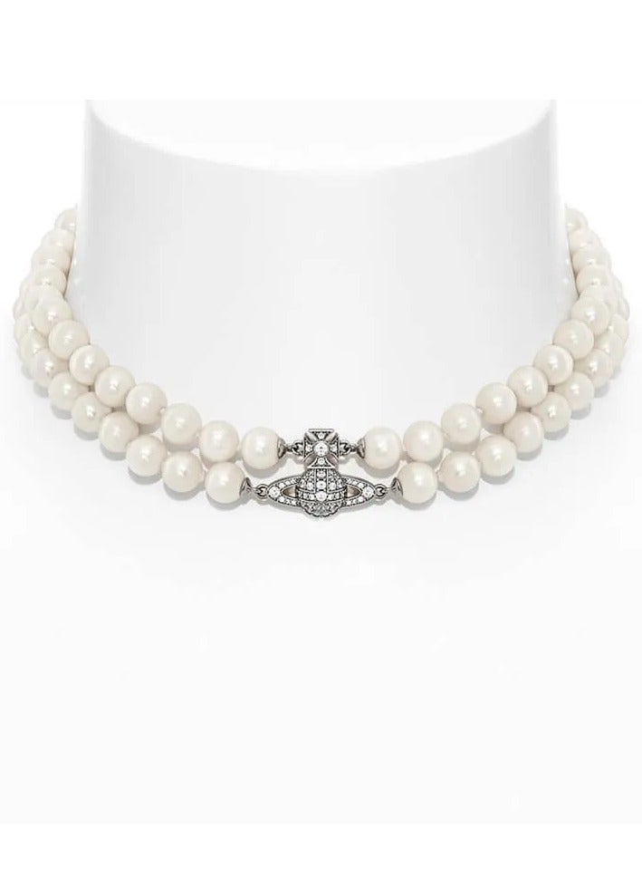 فيفيان ويستوود قلادة مزدوجة من اللؤلؤ زحل - Image 4