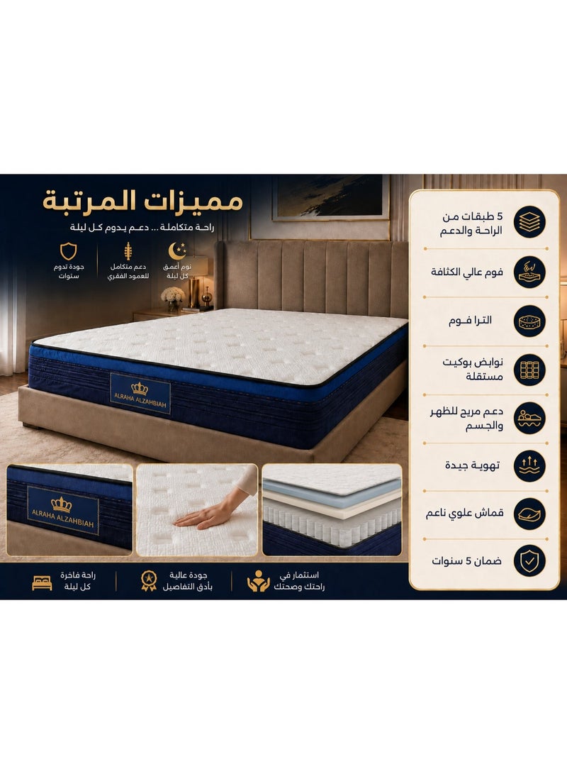 مراتب كراون المستوردة من الراحة الذهبية ذات الجودة العالية مصنوع خصيصًا لتلبية أعلى المعايير العالمية مع ضمان 10 سنوات بمقاسات مختلفة - Image 4