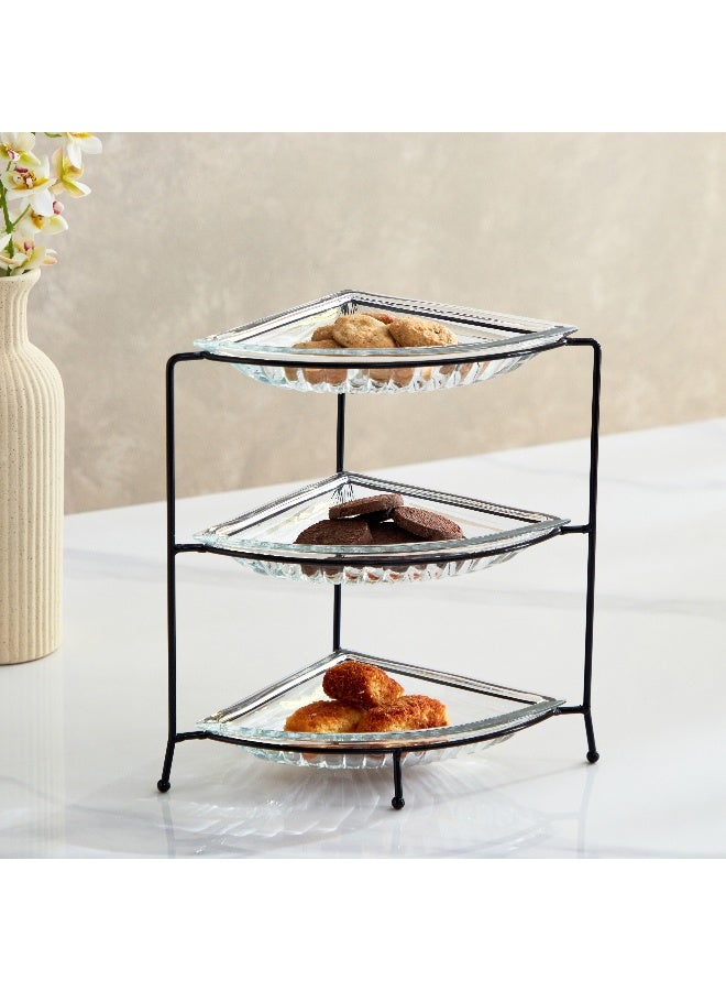 Home Box Vintage 4-Piece Glass Serving Tray Set 20.5x28.6x20.5 cm - Image 1