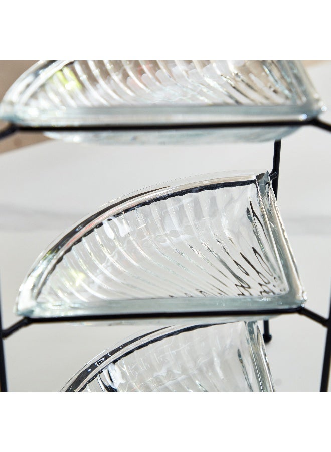 Home Box Vintage 4-Piece Glass Serving Tray Set 20.5x28.6x20.5 cm - Image 3