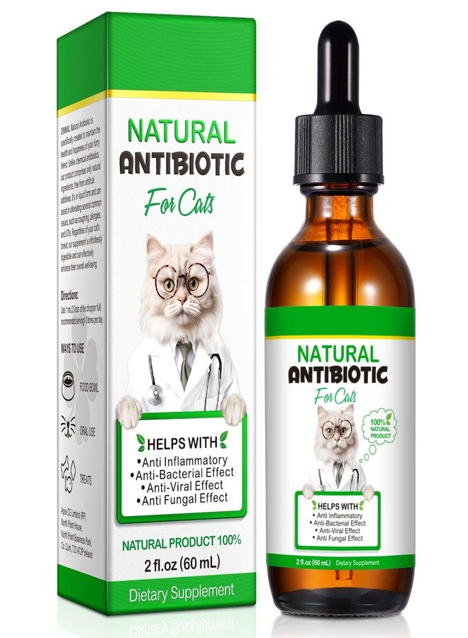 VOSIFSDIY Cat Antibiotics, Antibiotics for Cats, Natural Cat Antibiotics Multivitamin Herbal Supplements 60ml - Image 1