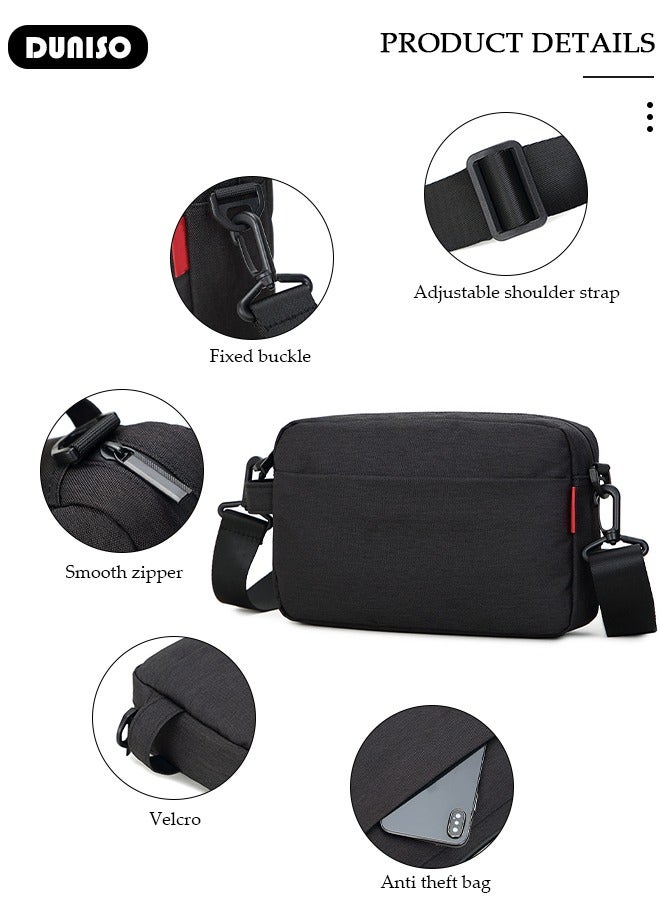 DUNISO Small Crossbody Bag for Men Women , Mini Messenger Bag Side Shoulder Bag for Phone Passport, Casual Satchel Bag Phone Purse, Mini Sling Bag Fanny Pack Water Resistant for Travelling, Hiking  - Image 2