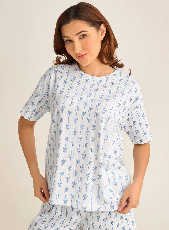 سبلاش فيڤ طقم بيجامة تي شيرت وشورت بطبعة فيونكة