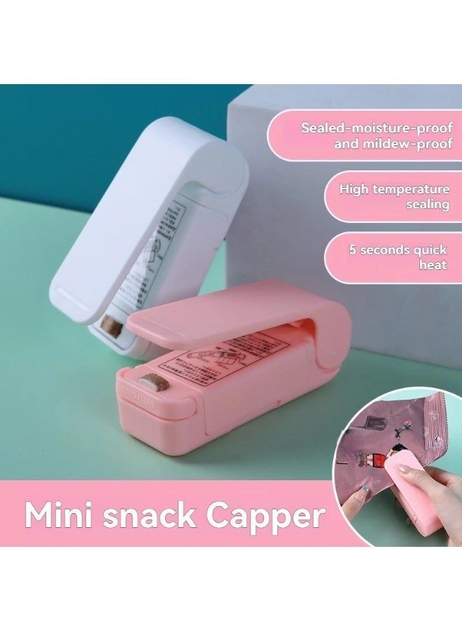 AKSONZ Mini Portable Heat Bag Sealer – 2-in-1 Handheld Vacuum Sealer & Cutter, Portable Plastic Bag Sealing Machine for Food Storage & Snack Freshness, Magnetic Bottom, Battery Operated - Image 1