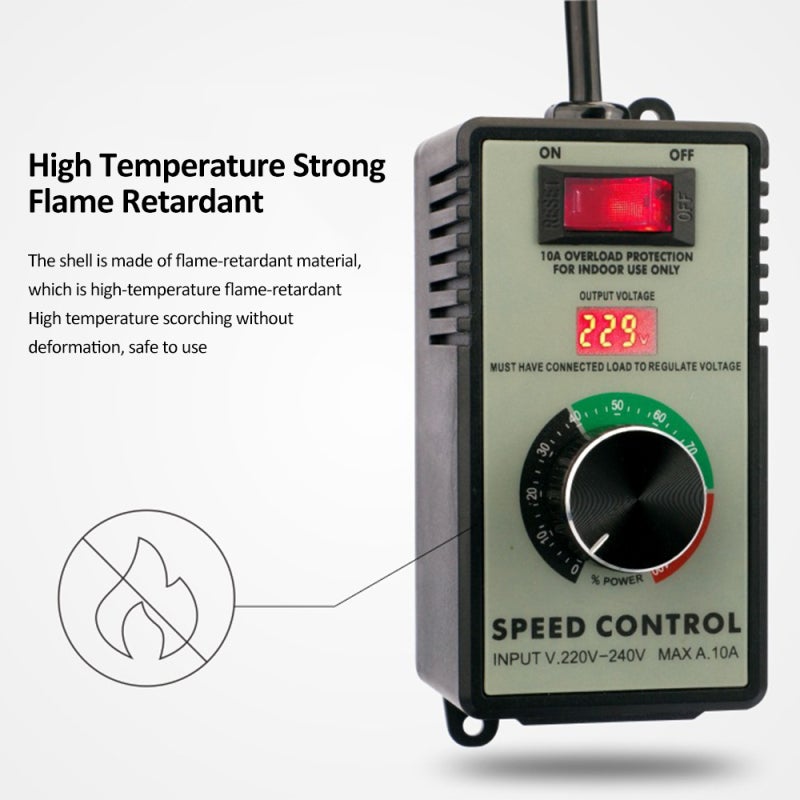 AC Motor Speed Controller: UK Plug, High Precision 1 Volt Control, Flame-Retardant ABS Shell - Overload Protection, Voltage Governor for Exhaust Fans, Angle Grinders, Electric Furnaces - Image 3
