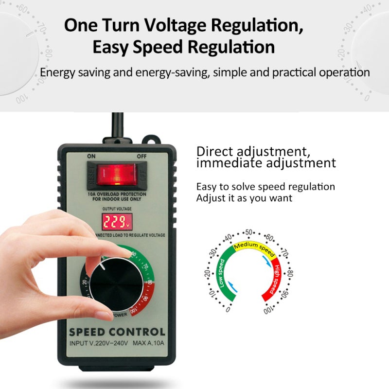 AC Motor Speed Controller: UK Plug, High Precision 1 Volt Control, Flame-Retardant ABS Shell - Overload Protection, Voltage Governor for Exhaust Fans, Angle Grinders, Electric Furnaces - Image 4