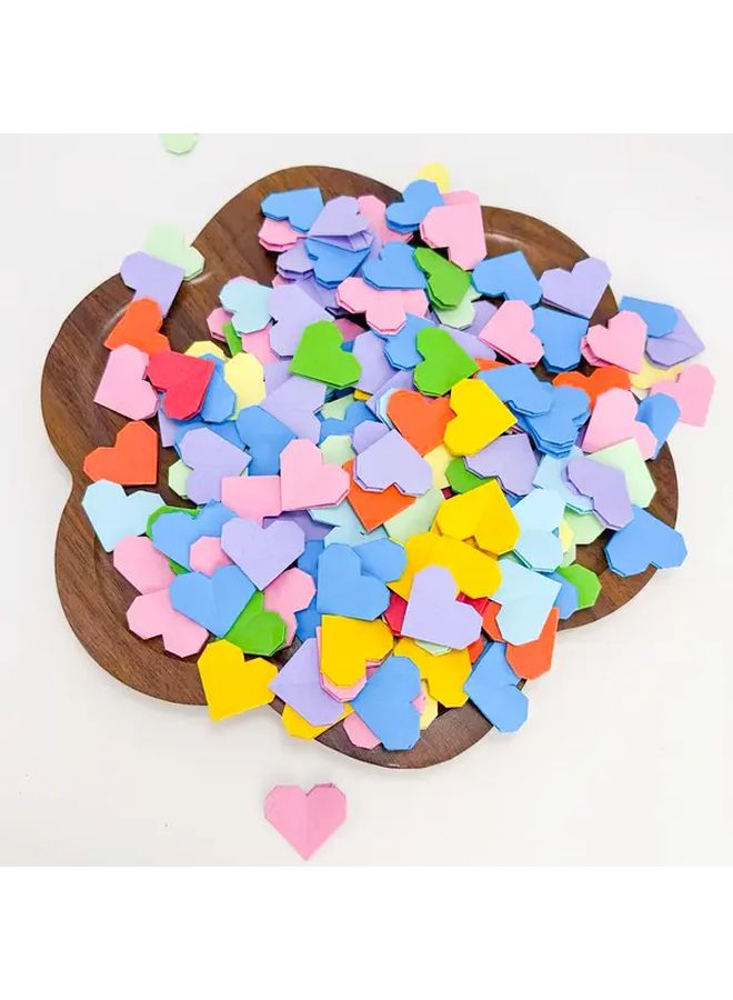 Small Colorful Handmade Origami Hearts Set Of 50 Pieces Baby Shower Birthday Wedding Graduation Gift Box Filler For Family Friends Loved Ones - Image 1