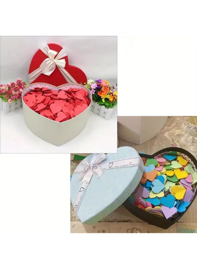 Small Colorful Handmade Origami Hearts Set Of 50 Pieces Baby Shower Birthday Wedding Graduation Gift Box Filler For Family Friends Loved Ones - Image 3