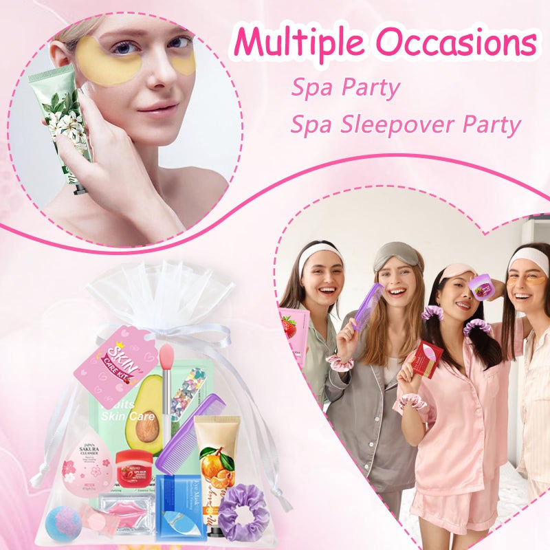 DANGSHAN 140 PCS Spa Party Supplies for Women, Sleepover Spa Party Favors Include Face Masks, Facial Cleanser, Hand Cream, Lip Balm, Under Eye Patches, Lip Mask, Foot Bath Bombs, Spa Birthday Party Supplies - Image 3