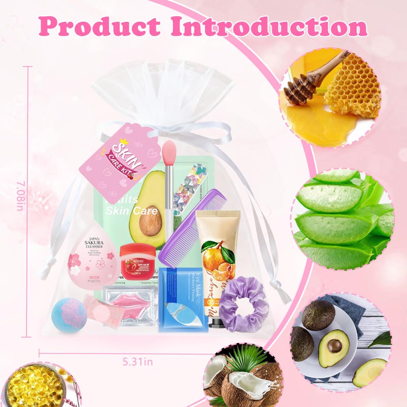 DANGSHAN 140 PCS Spa Party Supplies for Women, Sleepover Spa Party Favors Include Face Masks, Facial Cleanser, Hand Cream, Lip Balm, Under Eye Patches, Lip Mask, Foot Bath Bombs, Spa Birthday Party Supplies - Image 4