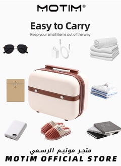 Motim 14 inch Mini Suitcase Travel Portable Storage Bag Waterproof ABS Hard Shell Carry-On Case with Elastic Strap and Zipper to Hang on Carry-On Luggage  - Image 3