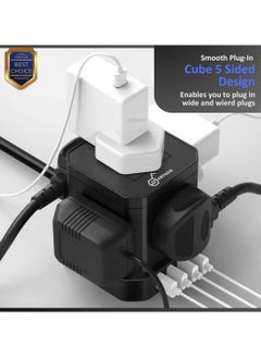 SRTECH SRTECH, 5M Extension Cord, Power Strip, multi Plug, 5 socket with multiplug USB Type C, A Durable fused Cable Surge, Tower Cube design, 1-Year warranty Lead Design for office home  - Image 3