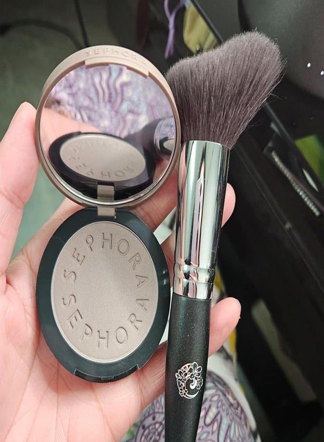 ENERGY Contour Brush Professional Makeup Brush for Foundation Blush Bronzer Contour and Setting Powder Blending Soft Dense Natural Goat Hair Curved Kabuki Brush M412 - Image 5