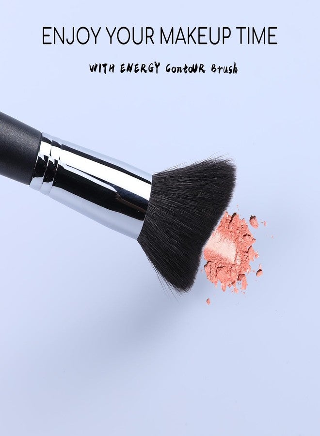 ENERGY Contour Brush Professional Makeup Brush for Foundation Blush Bronzer Contour and Setting Powder Blending Soft Dense Natural Goat Hair Curved Kabuki Brush M412 - Image 3