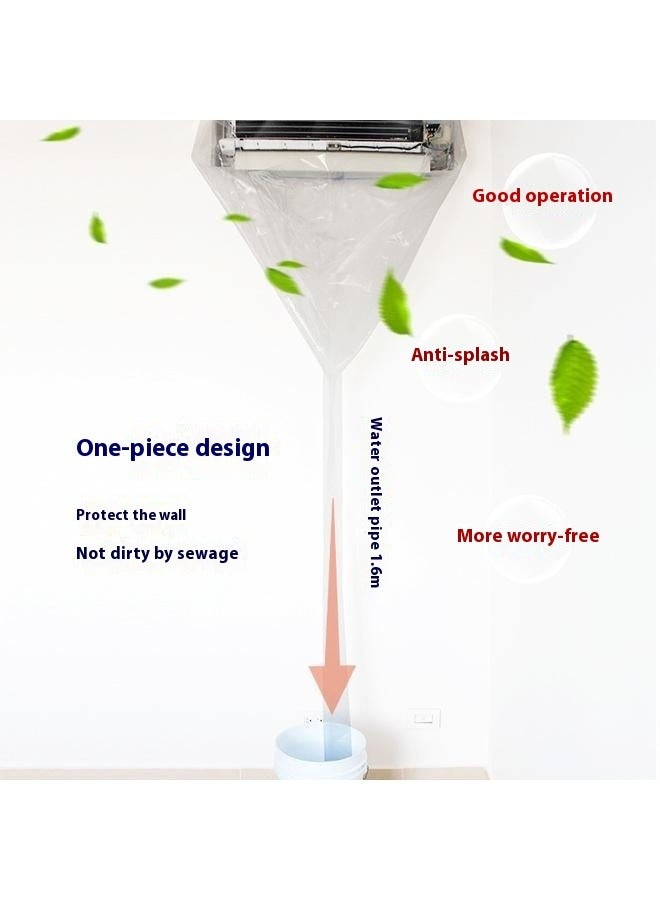 Generic Waterproof Air Conditioner Cleaning Cover Clear-Waterproof Cleaning Cover Dust Washing Clean Protector Bib Bag wall mounted Air Conditioner Wash Hood Split Air Conditioning System Cleaning Tools - Image 2