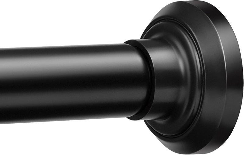 ENJOYBASICS Matte Black Shower Curtain Rod 30 to 76 Inches, Stainless Steel Adjustable Spring Tension Rods No Drill for Bathroom, Closet, Window, Room Divider, Never Rust, Non Slip - Image 1