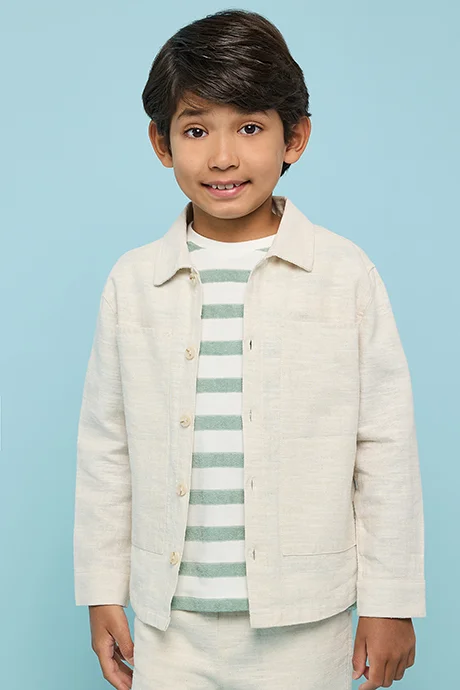 R&B Solid Shirt with Classic Collar and Long Sleeves