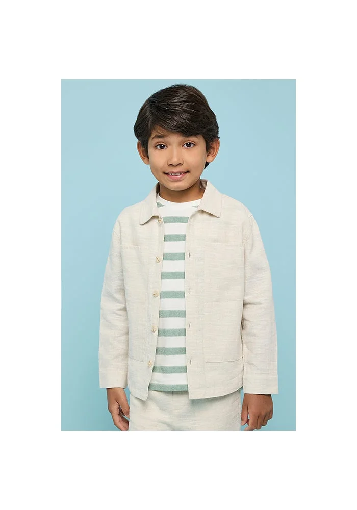 أر أند بي Solid Shirt with Classic Collar and Long Sleeves