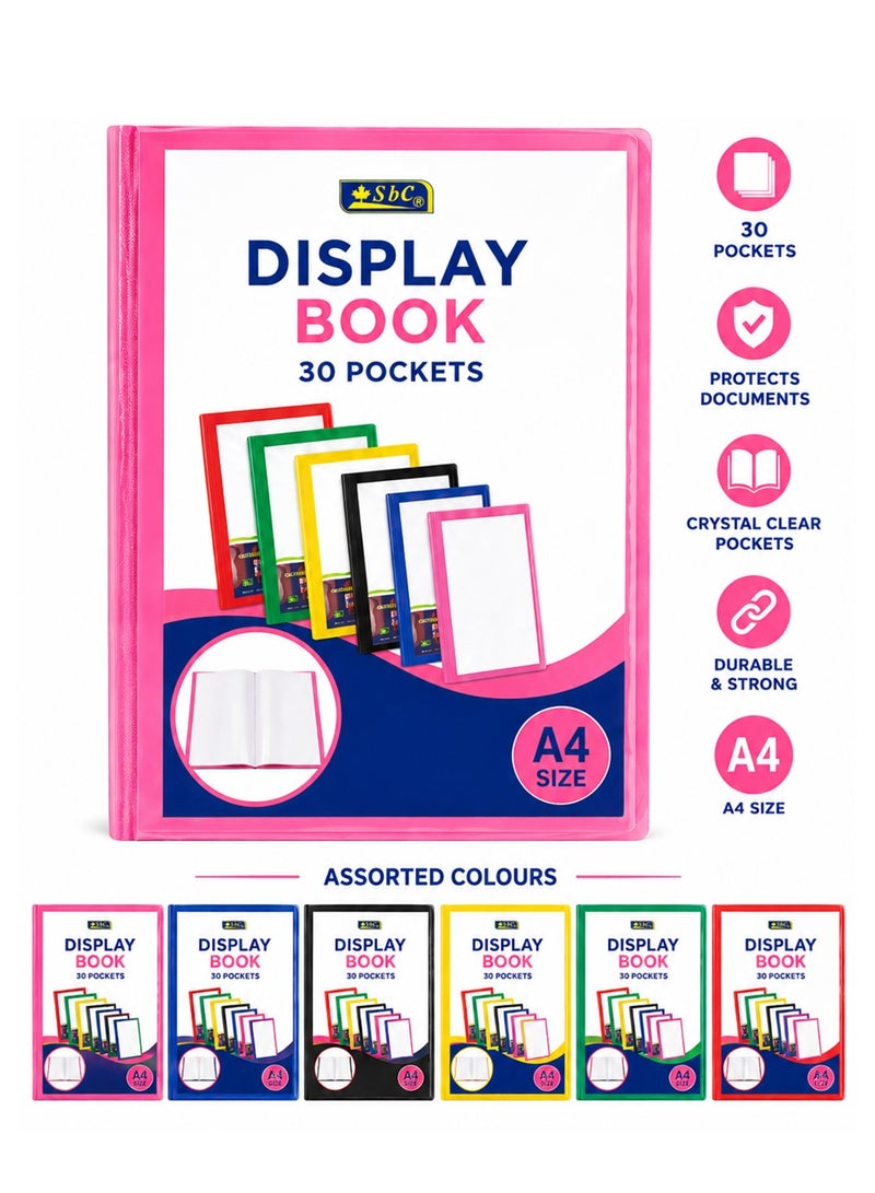 SBC 1-Piece Display Book 30 Pockets Assorted Colours - Image 1