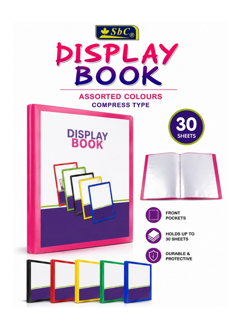 SBC 1-Piece Display Book 30 Pockets Assorted Colours - Image 2