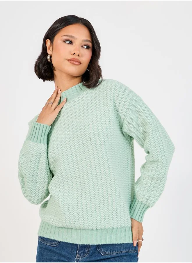 Styli Regular Fit Regular Length Mixed Yarn Sweater