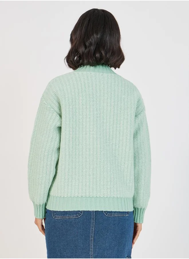 Styli Regular Fit Regular Length Mixed Yarn Sweater