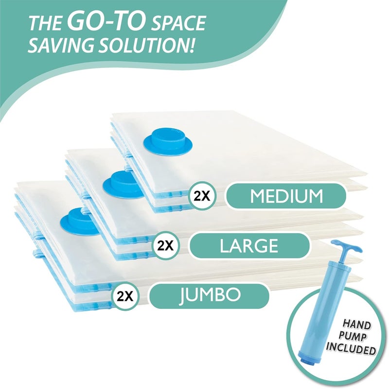 Cozy Essential Vacuum Storage Bags, Space Saver Bags，Compression for Comforters and Blankets, Pillow, Bedding, Sealer Clothes Storage，6 Combo - Image 4