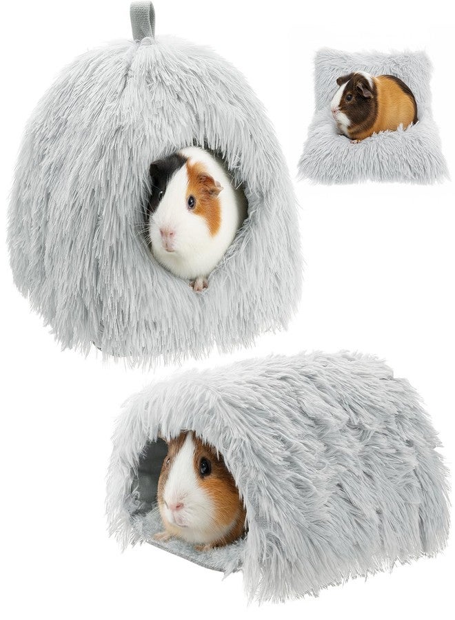 BrightRow 2 Pack Guinea Pig Hideout Bed with Tunnel, Large Soft Plush Cozy House, Washable Hideaway for Guinea Pigs and Small Animals(Style 1) - Image 1