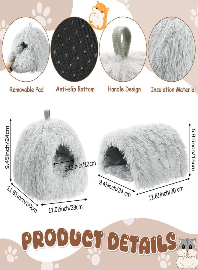BrightRow 2 Pack Guinea Pig Hideout Bed with Tunnel, Large Soft Plush Cozy House, Washable Hideaway for Guinea Pigs and Small Animals(Style 1) - Image 2