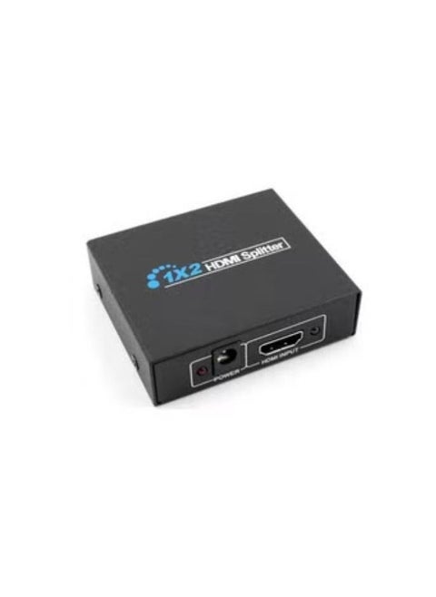 مقسم HDMI بدقة كاملة الوضوح 1080 بكسل مزود بمفتاح تبديل 1×2 مقسم 1 في 2 متوافق مع أجهزة التلفزيون عالية الوضوح وDVD وبلايستيشن 3 وبلايستيشن 4 أسود