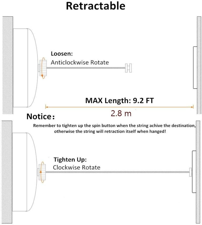 BESy Retractable Clothesline SUS304 Stainless Steel Clothes Dryer with Adjustable Stainless Steel Rope String Hotel Style Heavy Duty,9.2 Feets,Polished Chrome Finish, Round Style - Image 4