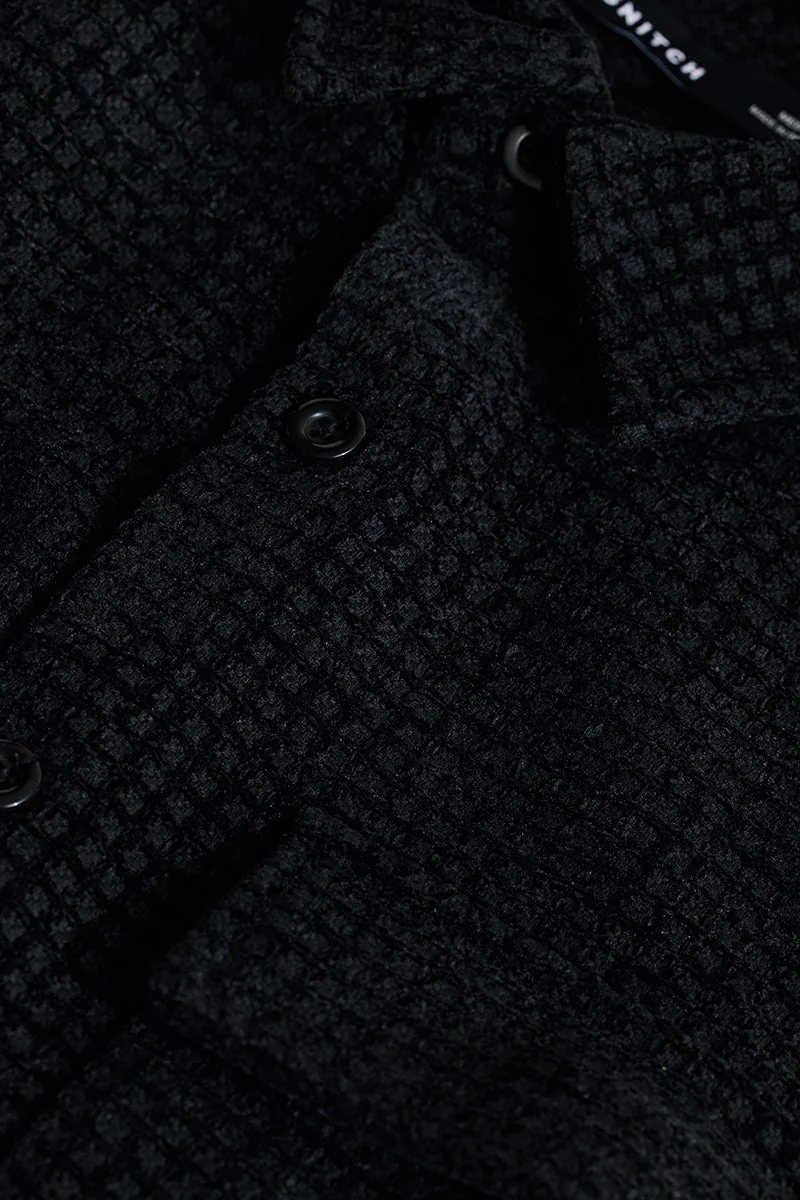 SNITCH قميص خارجي بجيوب مزدوجة وملمس أسود