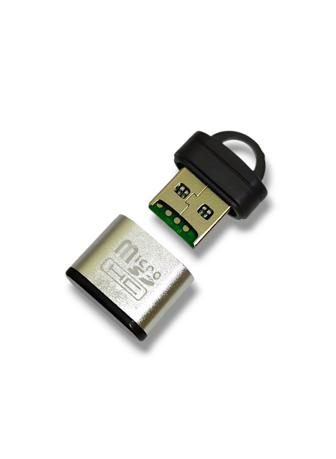 قارئ بطاقات الذاكرة الخارجية مايكرو اس دي (T-Flash) لون فضي - Image 1