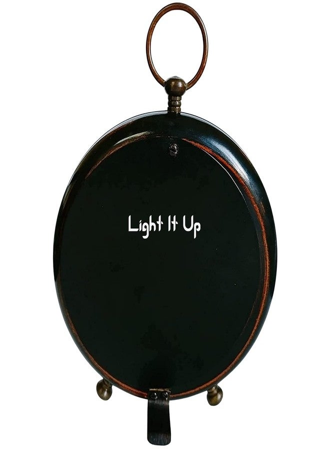 Light It Up Table Desk Antique Wooden Designer Clock | Antique/Vintage Style Table Clock for Home/Study Room/Living Room/Office | Home Decor & Gift (6 Inches) | (Design 10) - Image 2