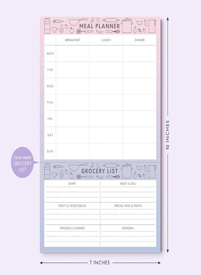 Sweetzer & Orange Meal Planner Notepad and Grocery List | 7x10 inch Pad for Organized Weekly & Daily Planning | Tear-Off Grocery Magnetic Notepad Checklist for Convenient Shopping - Image 2