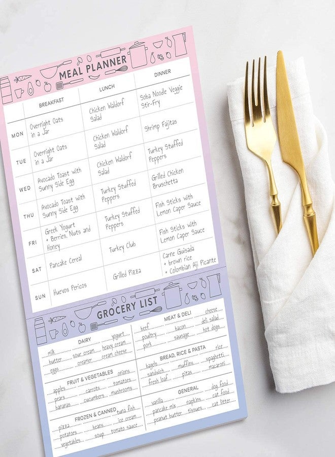 Sweetzer & Orange Meal Planner Notepad and Grocery List | 7x10 inch Pad for Organized Weekly & Daily Planning | Tear-Off Grocery Magnetic Notepad Checklist for Convenient Shopping - Image 5