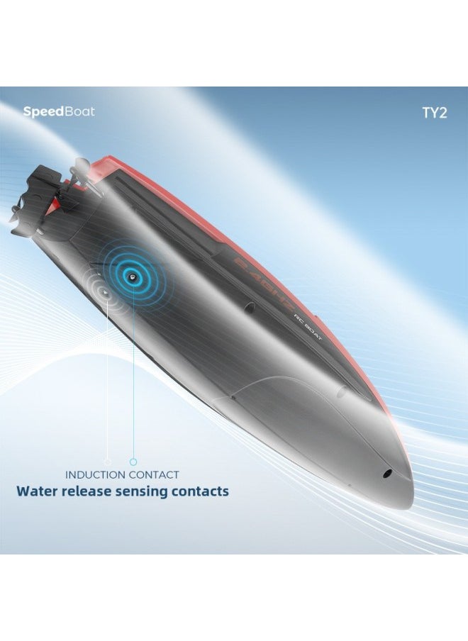 Domestic Sales Of Remote Control Boat Rechargeable Long Endurance Remote Control 2.4g Wireless Speedboat Model Water Children's Mini-Color:TY1 Gray ]-Specifications:Color Box Packaging]  - Image 4
