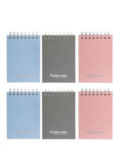 Foldermate 6-Piece Top Spiral Lined Pocket Notebooks A7 Size Multicolour  - Image 1