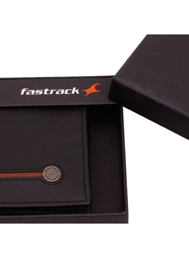 fastrack محفظة متعددة طي مزدوج جلدية أصلية للرجال من فاستراك (C0368Lbk02) - Image 5