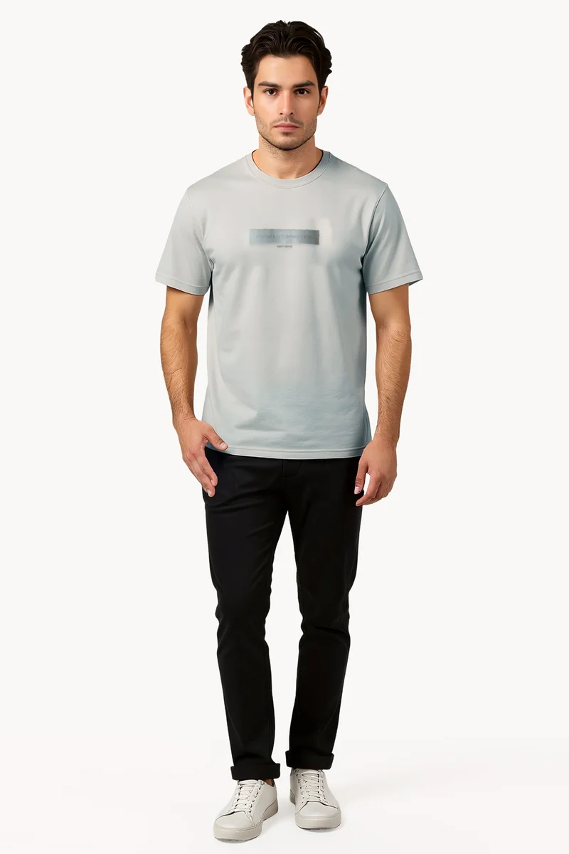 فرنش كونكشن Tangle Rubber Print Logo Crew Neck T-Shirt