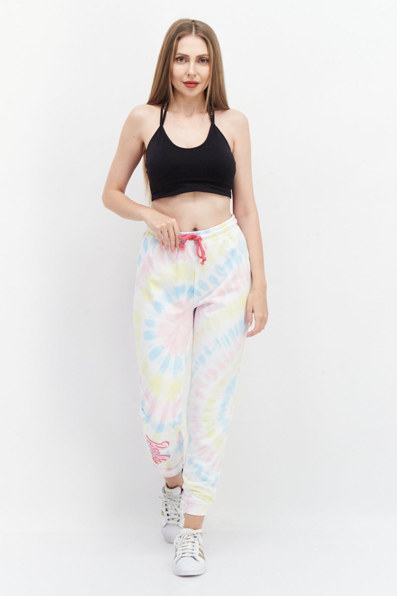Barbie Women Tie-dye Side Pocket Jogger Pants, Pink Combo - Image 2