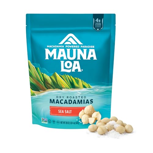Mauna Loa Sea Salt Roasted Macadamia Nuts Premium Hawaiian Nuts 20oz Resealable Bag Keto Friendly Gluten Free Snack - Image 1
