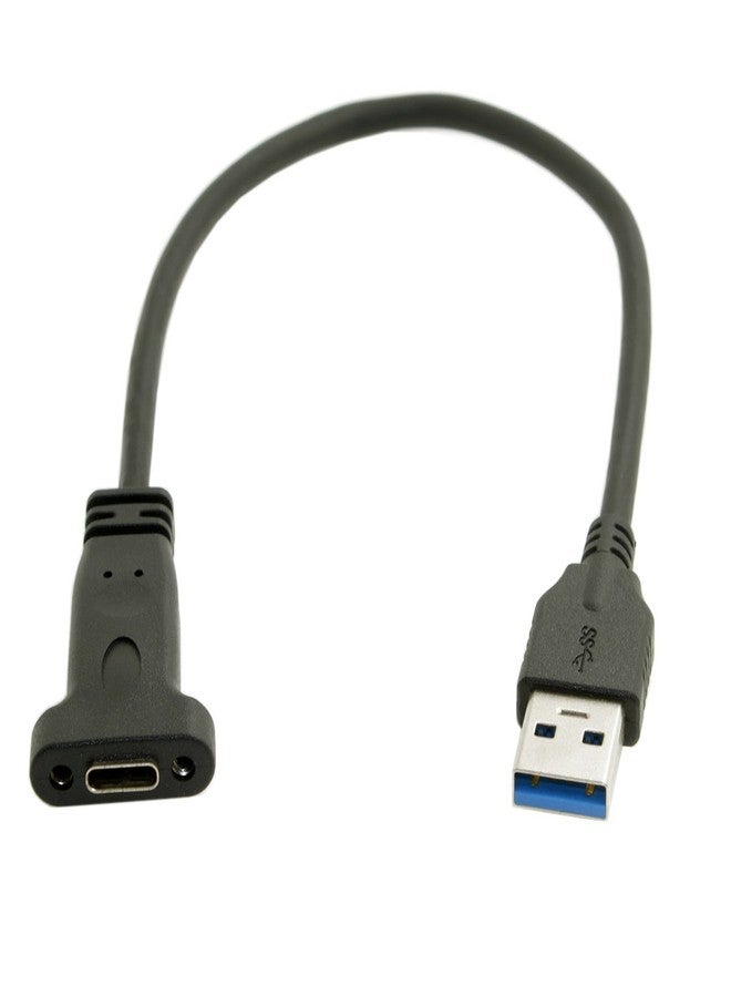 chenyang CY USB C Cable,USB 3.0 Type A Male to Type C Female Data Cable 20cm with Panel Mount Screw Hole - Image 1