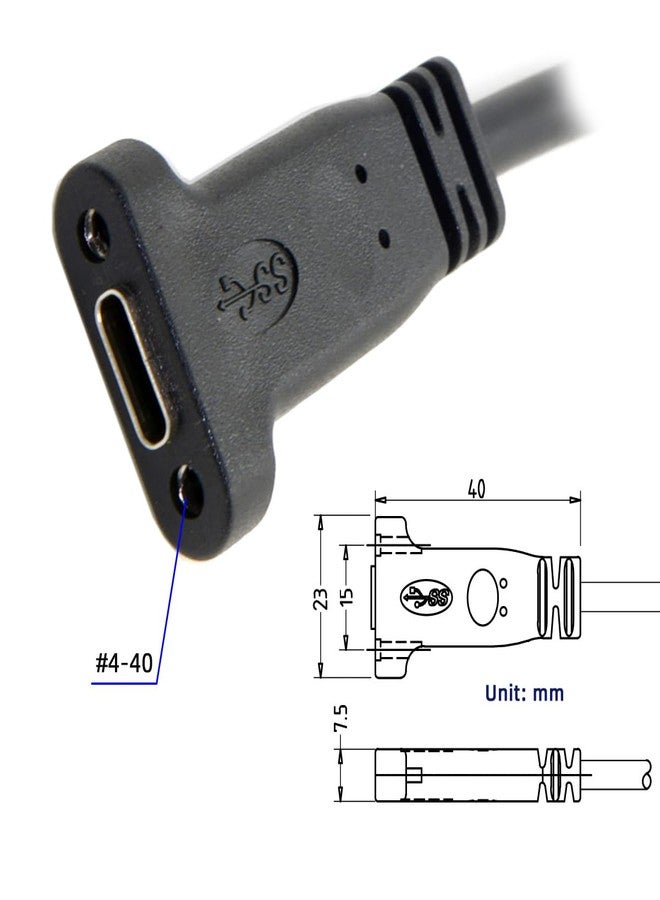 chenyang CY USB C Cable,USB 3.0 Type A Male to Type C Female Data Cable 20cm with Panel Mount Screw Hole - Image 3