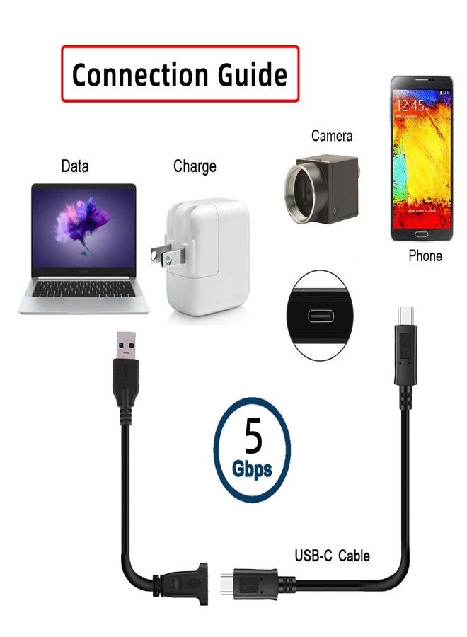 chenyang CY USB C Cable,USB 3.0 Type A Male to Type C Female Data Cable 20cm with Panel Mount Screw Hole - Image 2