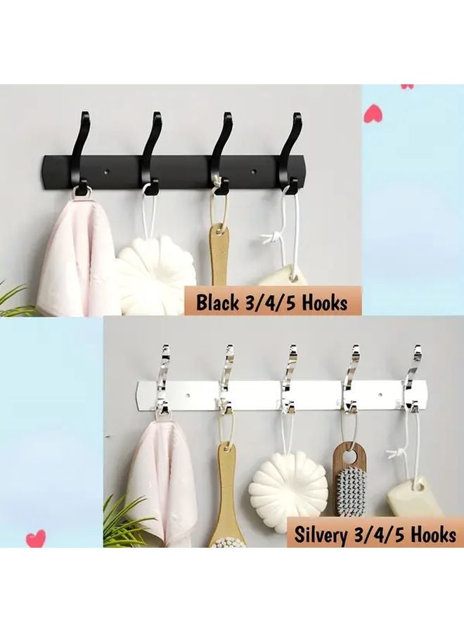 2PCS 3 Hooks Stainless Steel Wall Mounted Coat Hanger Silvery Bathroom Organizer - Image 2