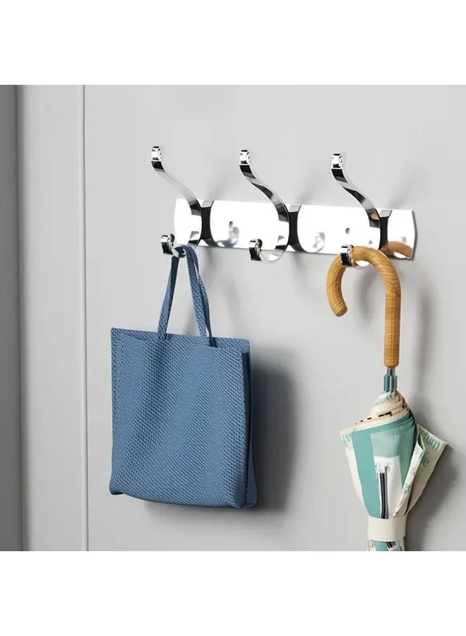 2PCS 3 Hooks Stainless Steel Wall Mounted Coat Hanger Silvery Bathroom Organizer - Image 3