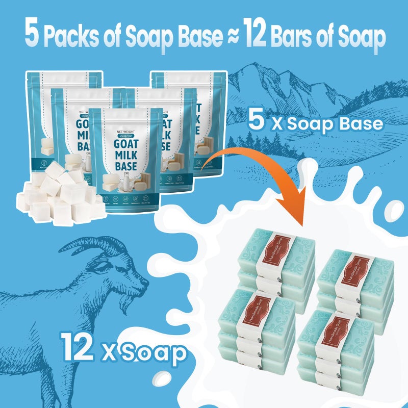 PIUH Goat Milk Soap Making Kit with Soap Melter for Adults, DIY Soap Making Supplies Kit with Natural Goats Milk Soap Base, Soap Melting Pot and Complete Supplies for Making Soaps, Craft Kit for Gift - Image 3