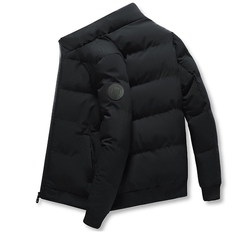 New Vertical Collar Mens Cotton Coat Winter Thickened Warm Cotton Coat Trendy Brand Mens Short Down Cotton Coat Korean Cotton Coat Black 