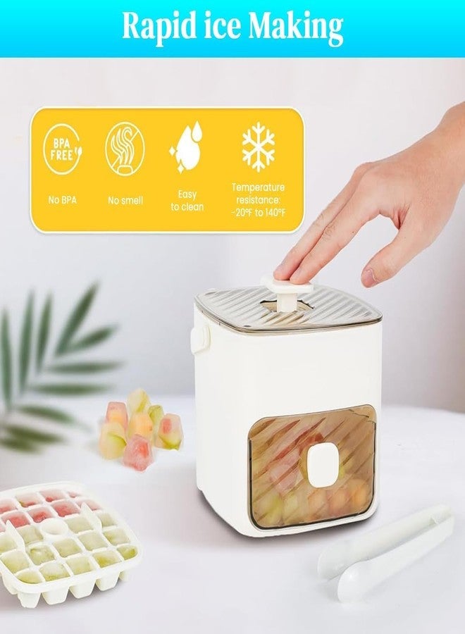 EGNORE Double Layer Ice Cube Maker with Storage Box, BPA-Free Plastic, Push-Button Release, Transparent Drawer, Carry Handle - Image 5